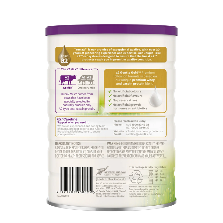 a2 Gentle Gold® Stage 2 Premium Follow-on Formula 800g