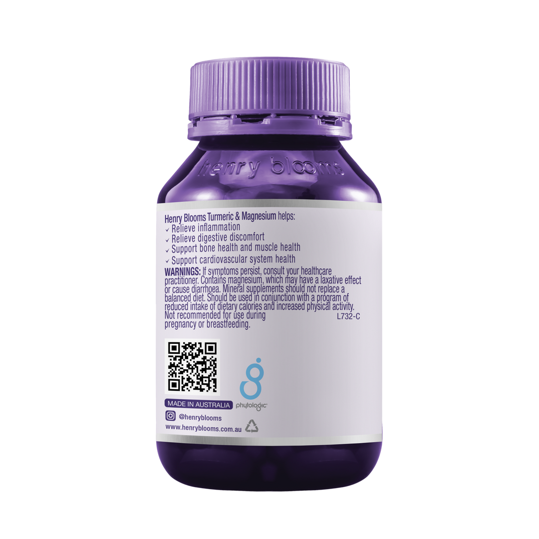 Henry Blooms Turmeric and Magnesium 60 Capsules