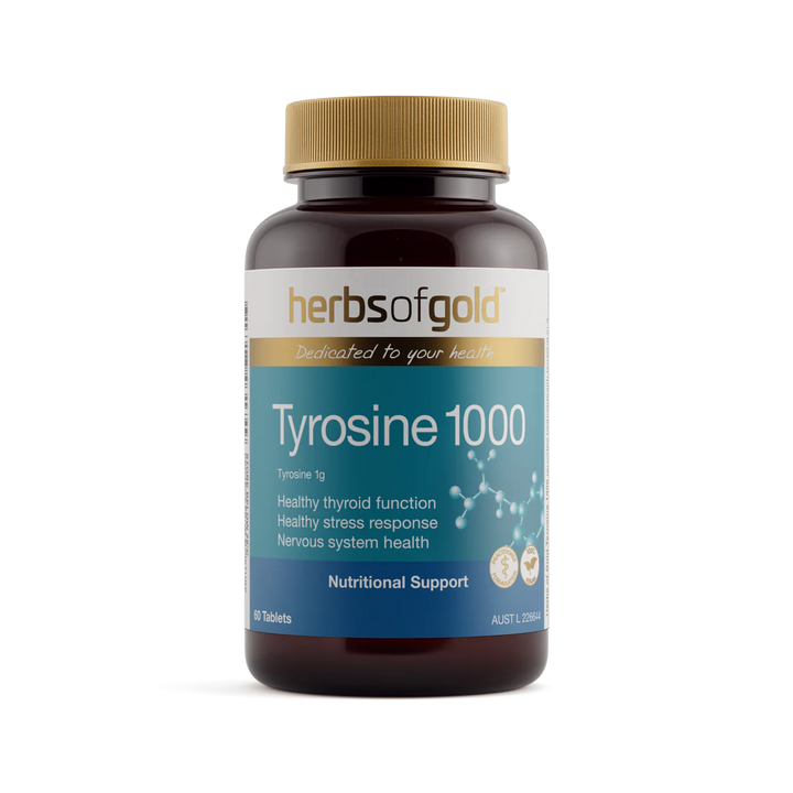 Herbs of Gold Tyrosine 1000 60 Tablets