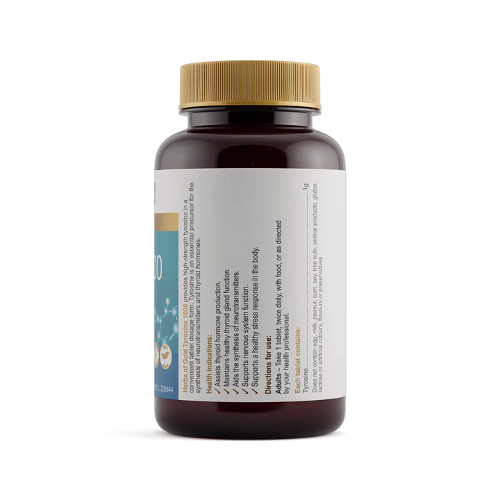 Herbs of Gold Tyrosine 1000 60 Tablets