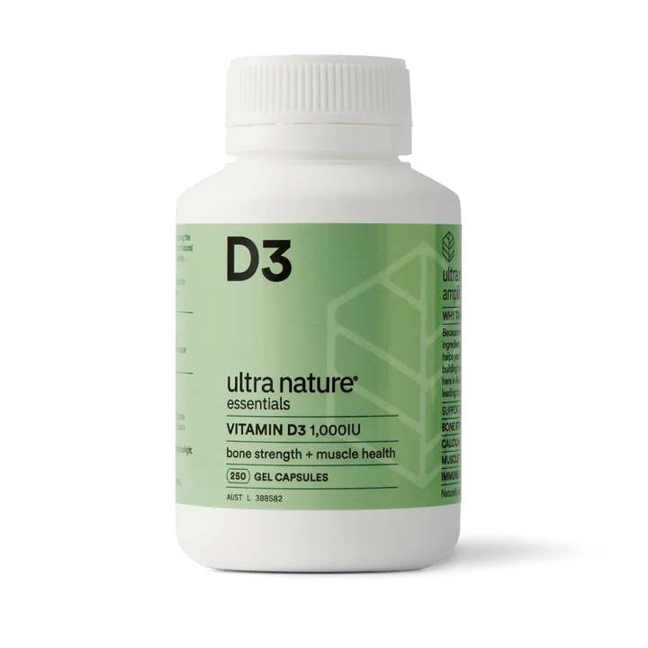 Ultra Nature Vitamin D3 1000IU 250 Capsules