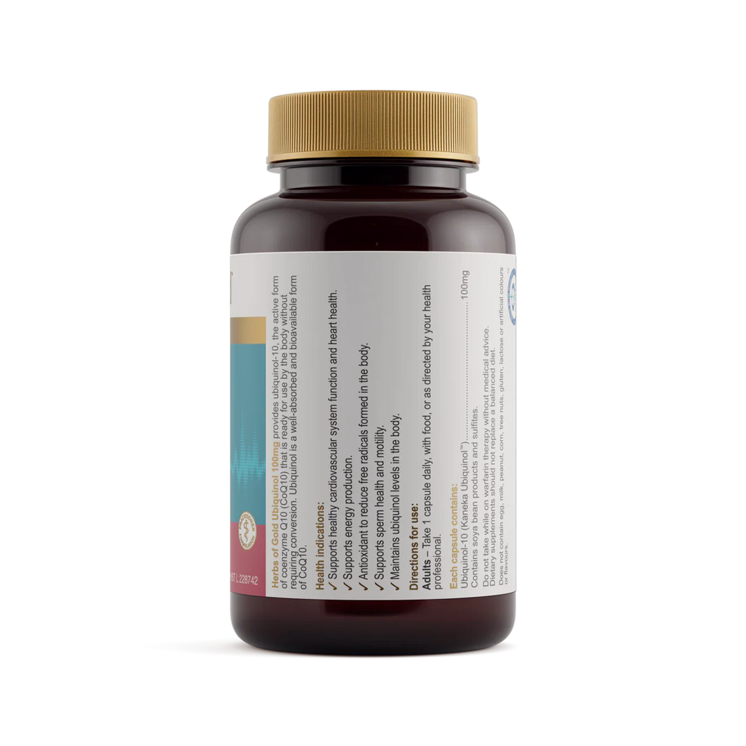 Herbs of Gold Ubiquinol 100mg 60 Capsules