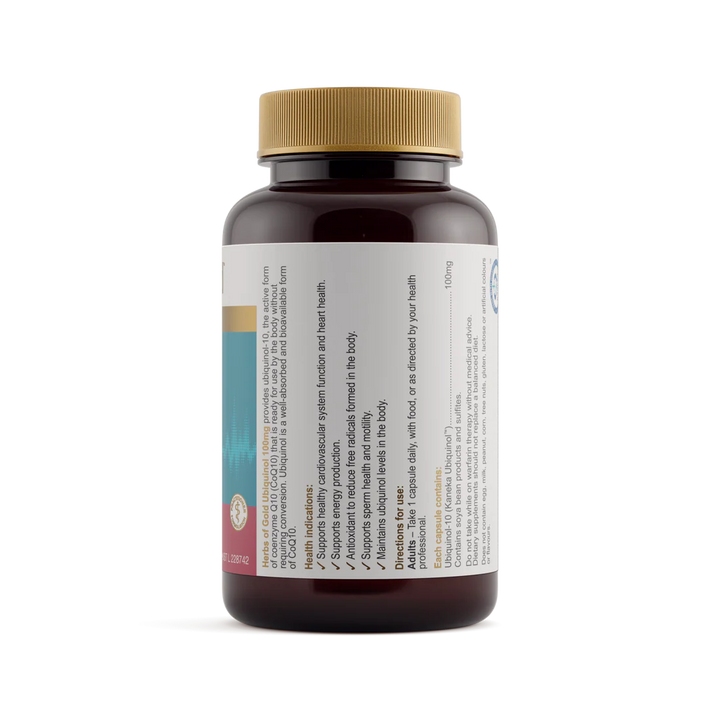 Herbs of Gold Ubiquinol 100mg 60 Capsules