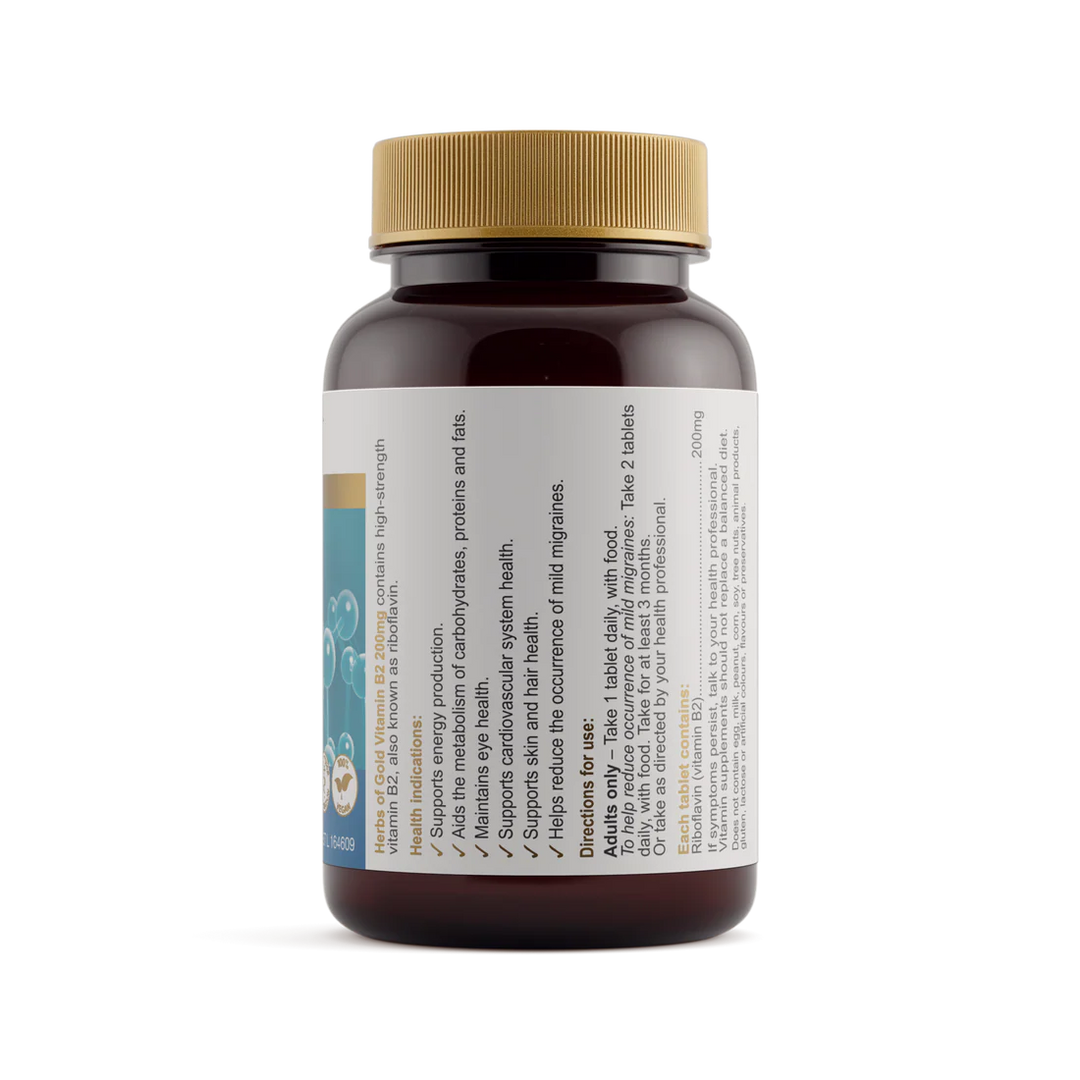 Herbs of Gold Vitamin B2 200mg 60 Tablets