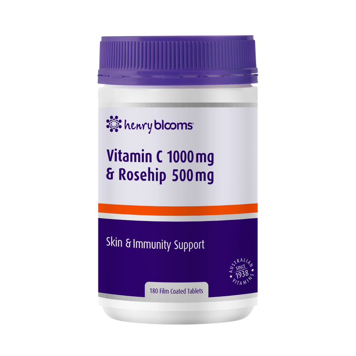 Henry Blooms Vitamin C 1000mg &amp; Rosehip 500mg 180 Tablets