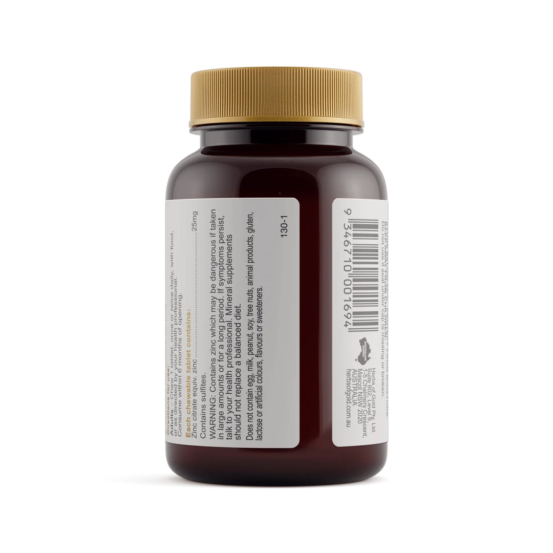 Herbs of Gold Zinc Chewable 60 Tablets
