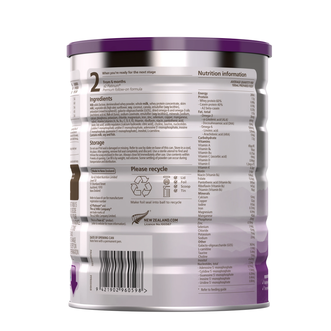 a2 Infant Stage 1 Platinum Premium Formula 900g