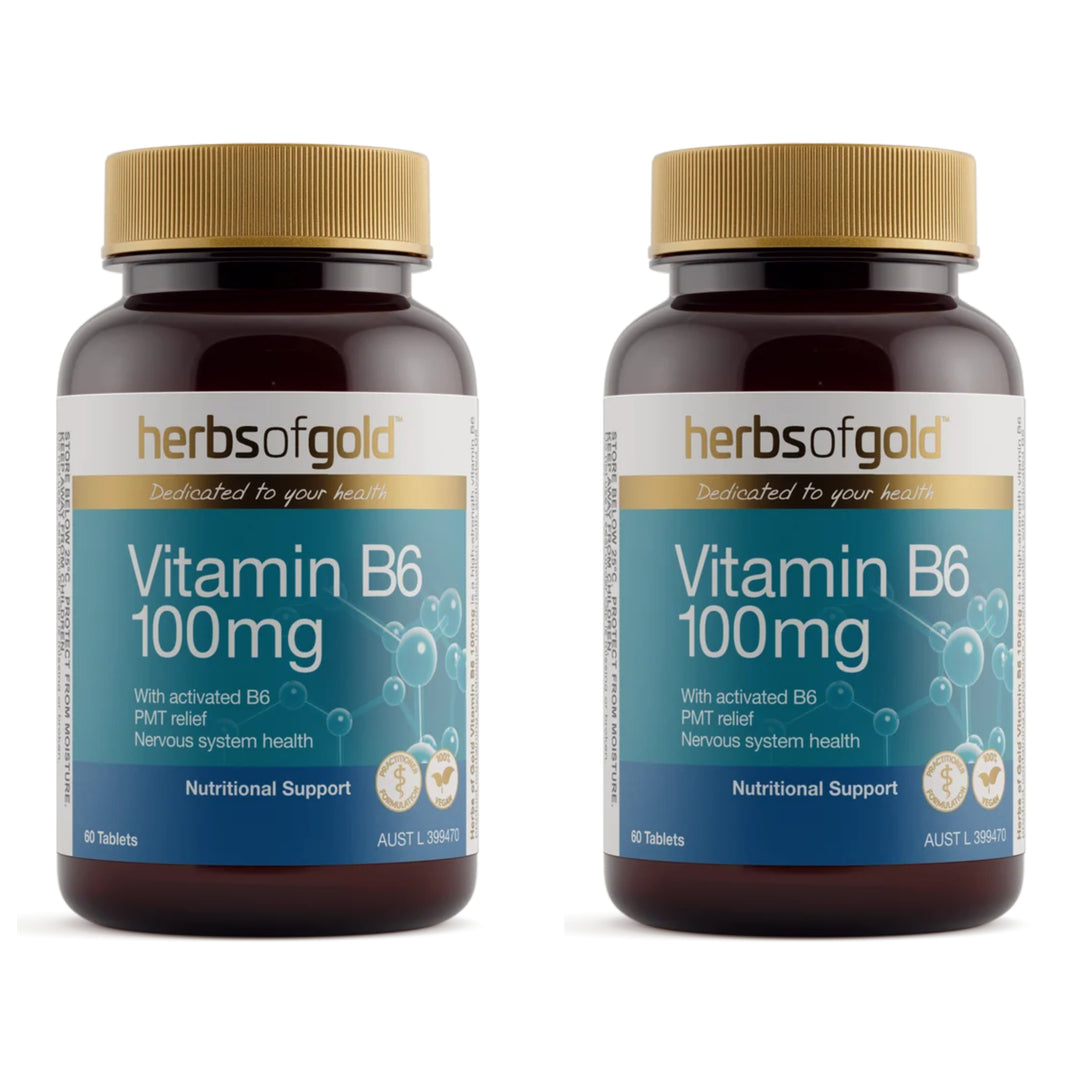 Herbs of Gold Vitamin B6 100mg 60 Tablets