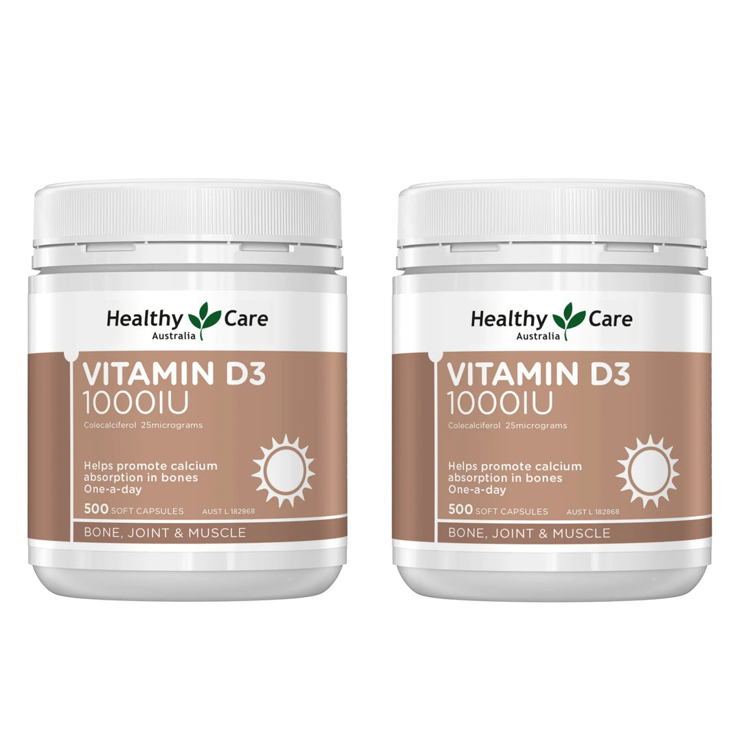 Healthy Care Vitamin D3 1000IU 500 Capsules