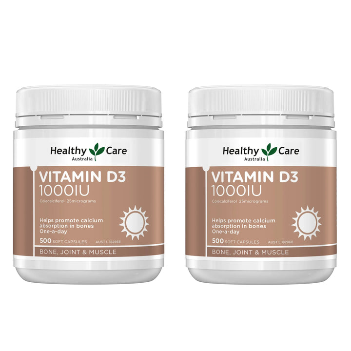 Healthy Care Vitamin D3 1000IU 500 Capsules