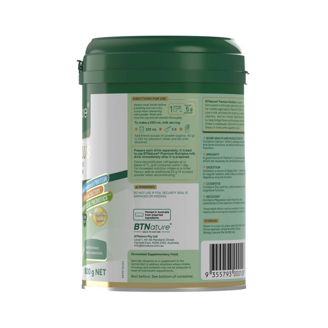 BTNature® Premium Nutriplus Nutritionally Balanced Skim Milk Powder 800g