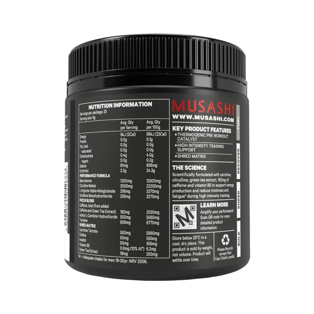 Musashi Pre Workout Shred Watermelon 225g