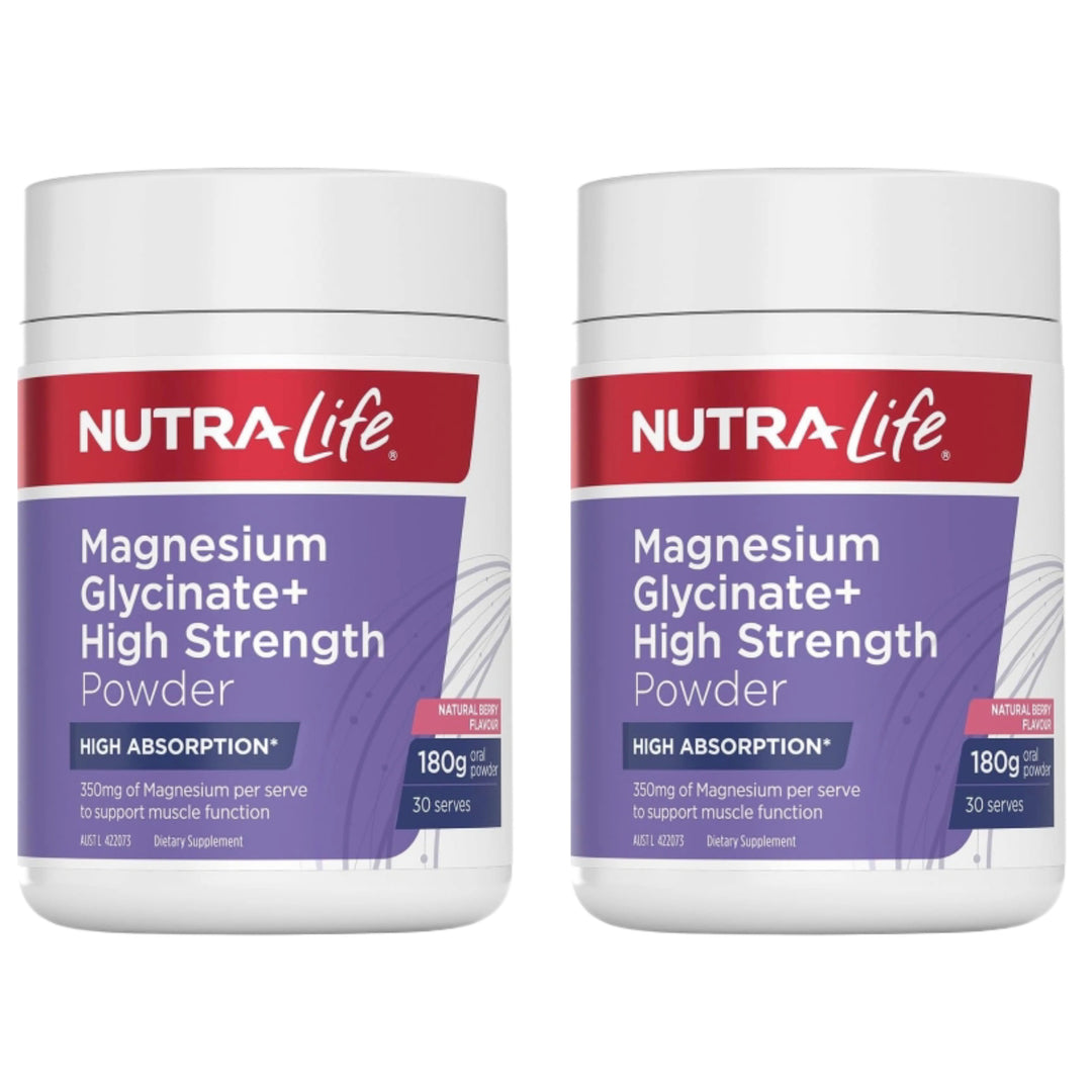 Nutra-Life Magnesium Glycinate+ High Strength Powder Berry Flavour 180G