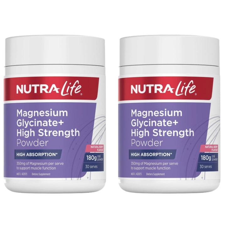Nutra-Life Magnesium Glycinate+ High Strength Powder Berry Flavour 180G