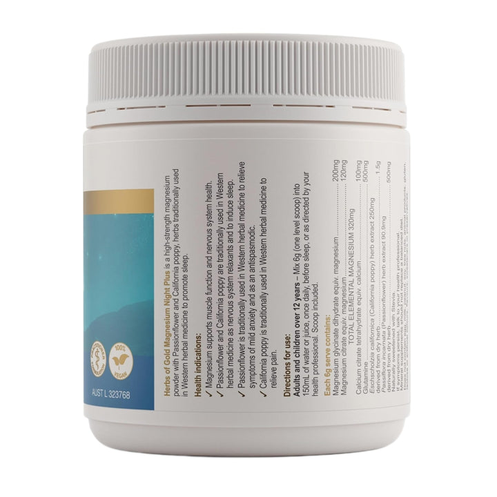 Herbs of Gold Magnesium Night Plus 300 Grams