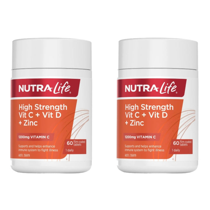 Nutra-Life High Strength Vitamin C + D + Zinc 60 Tablets