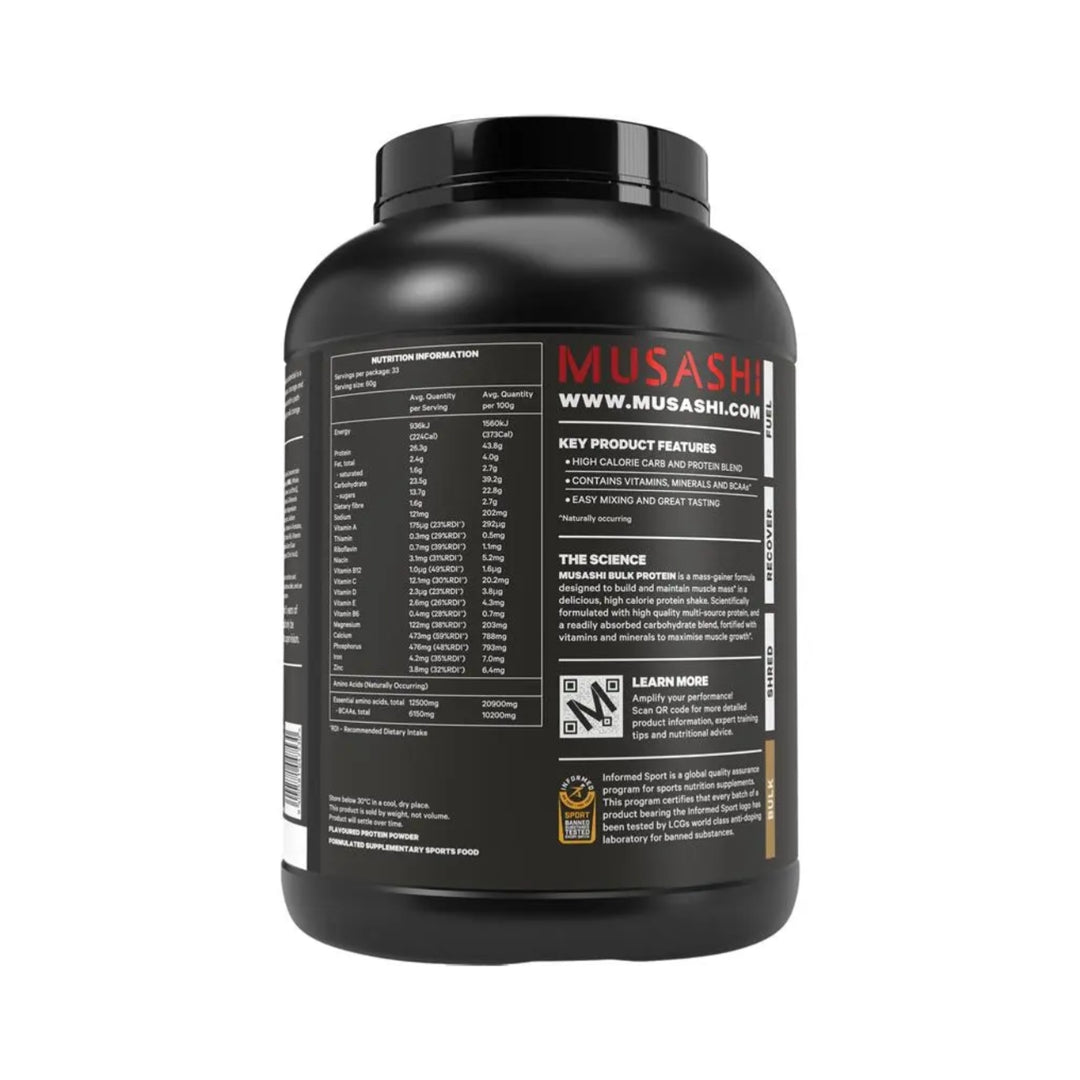 Musashi Bulk Protein Powder Chocolate 2kg
