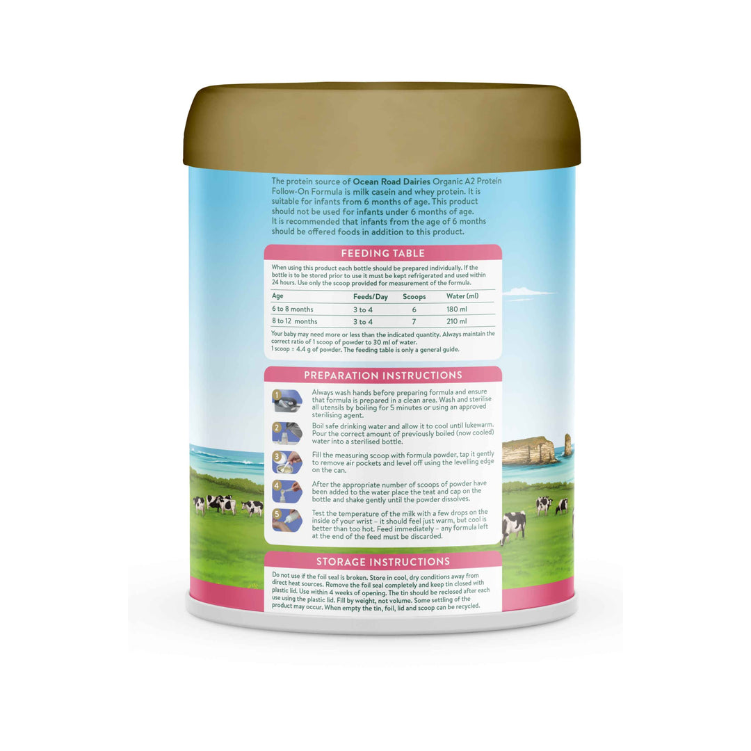 Ocean Road Dairies Organic A2 Protein Stage 2 Follow-On Formula 900g