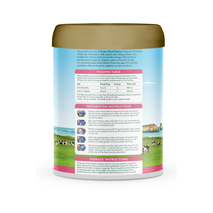 Ocean Road Dairies Organic A2 Protein Stage 2 Follow-On Formula 900g