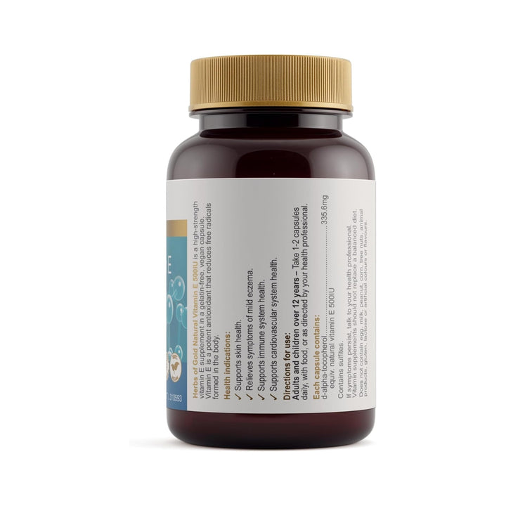 Herbs Of Gold Natural Vitamin E 500IU 50 Capsules