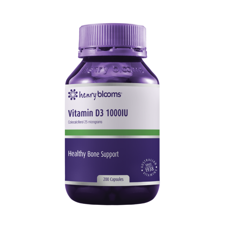 Henry Blooms 1000IU Vitamin D3 200 Capsules