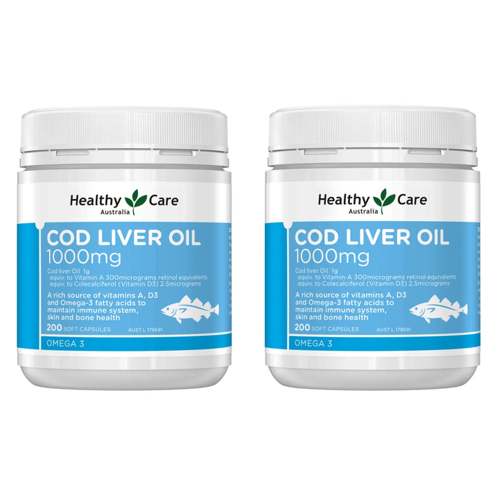 Healthy Care Cod Liver Oil 1000mg 200 Capsules
