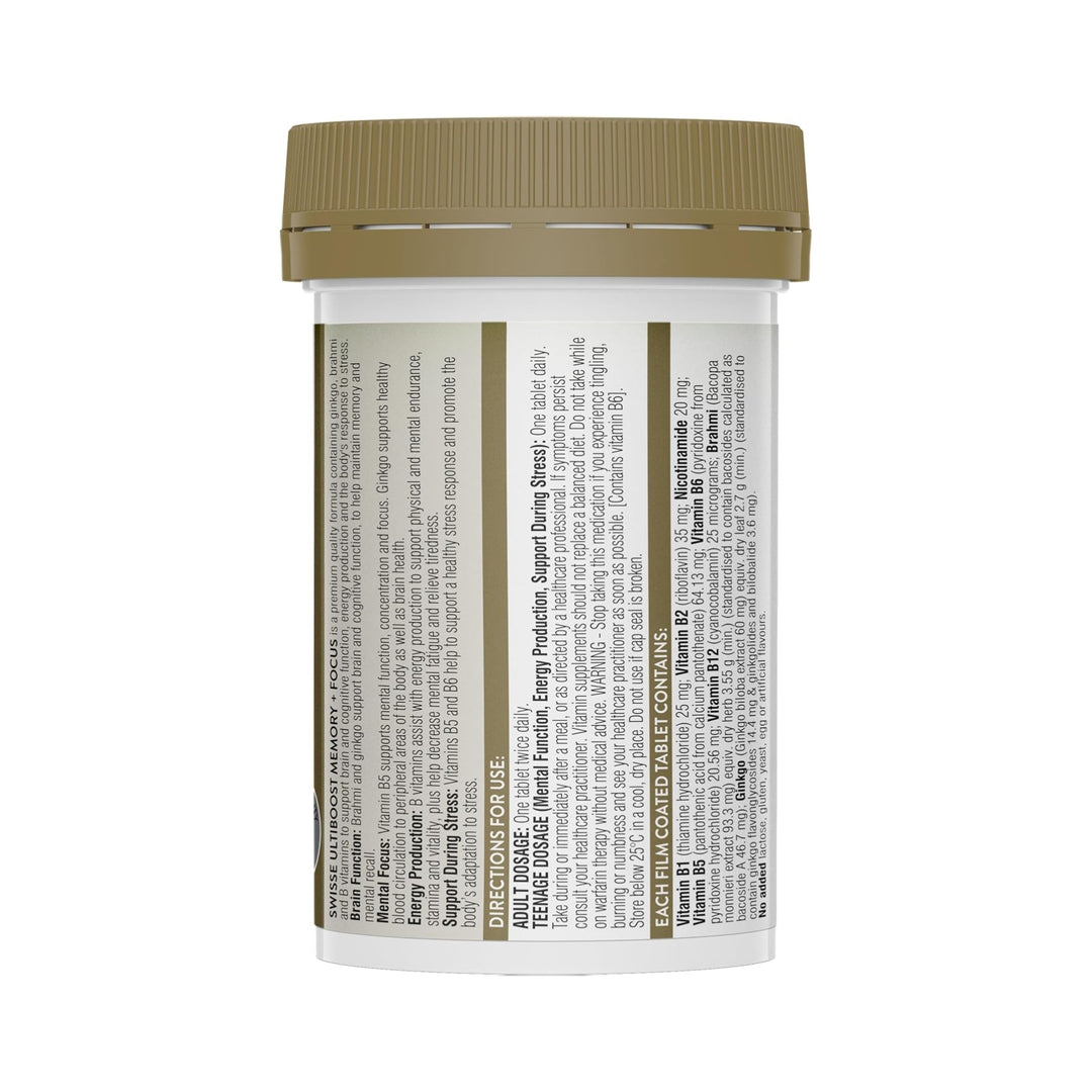 Swisse Ultiboost Memory + Focus 50 Tablets