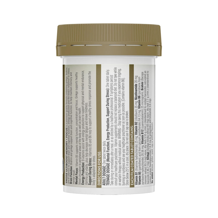 Swisse Ultiboost Memory + Focus 50 Tablets