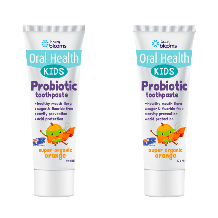 Henry Blooms Kids Probiotic Toothpaste – Organic Orange 50 g