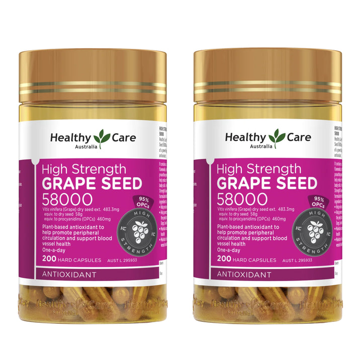 Healthy Care High Strength Grape Seed 58000 200 Capsules