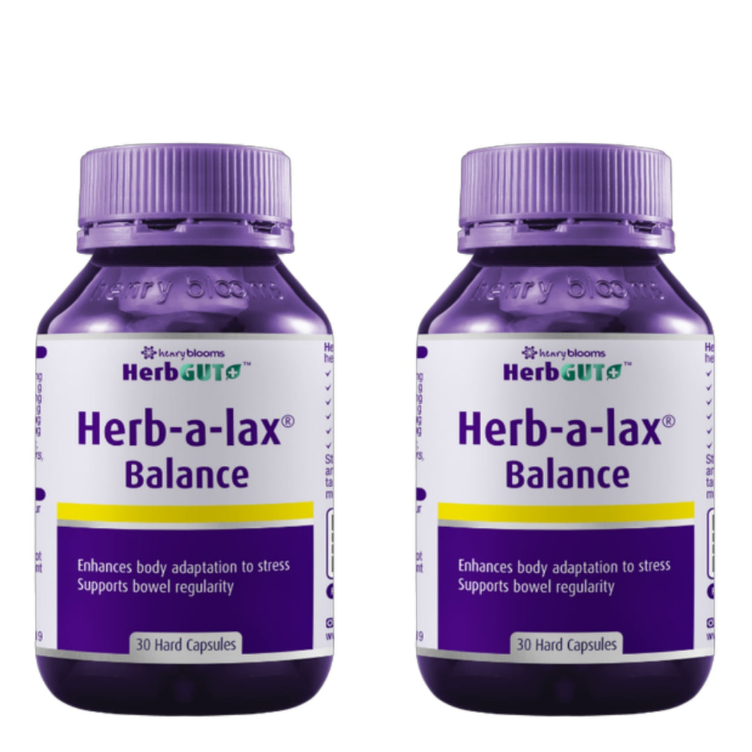 Henry Blooms HerbGut + Herb-A-Lax Balance 30 Capsules