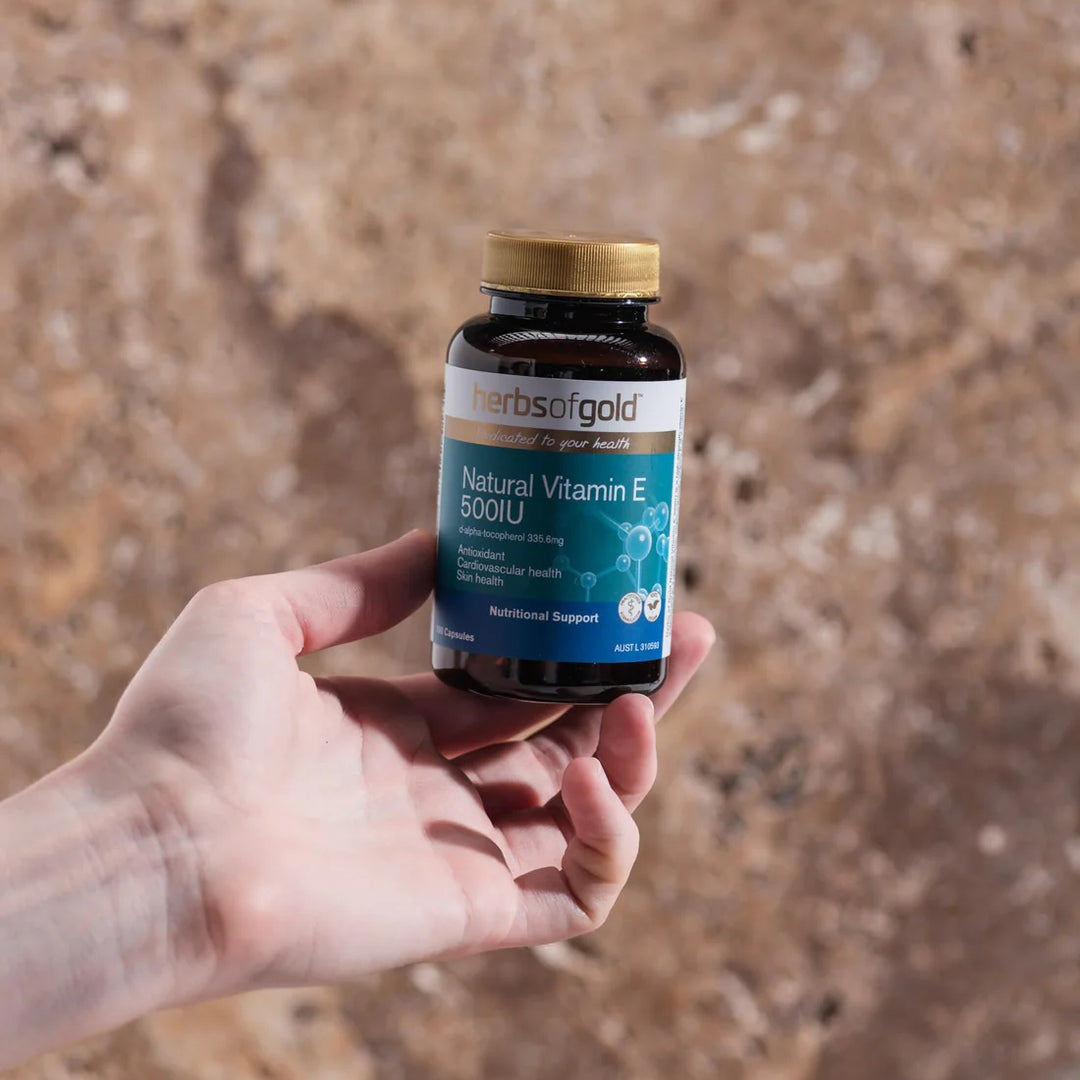 Herbs Of Gold Natural Vitamin E 500IU 100 Capsules