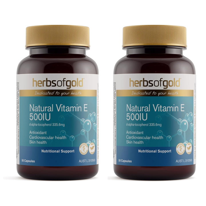 Herbs Of Gold Natural Vitamin E 500IU 50 Capsules