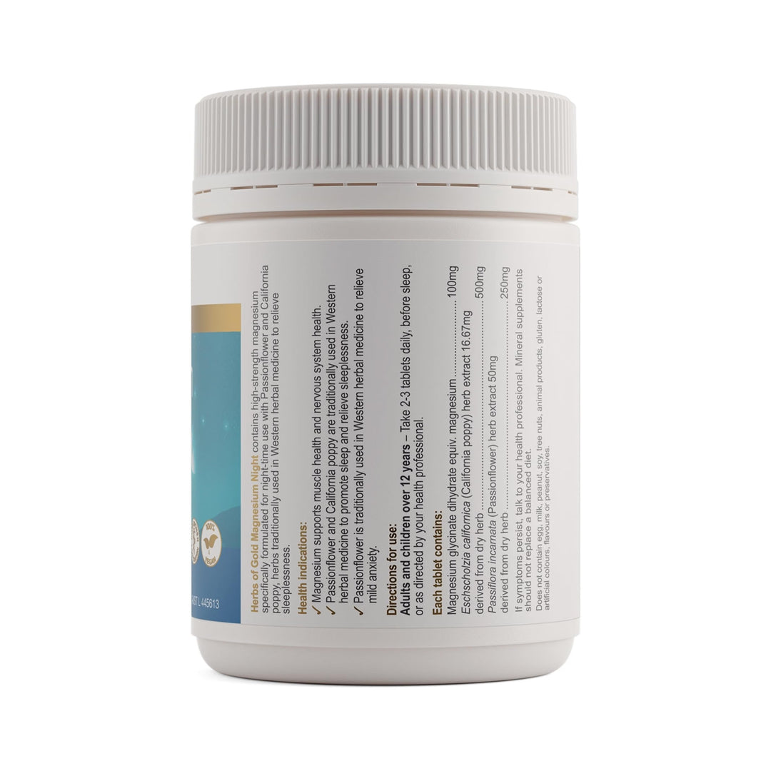 Herbs of Gold Magnesium Night 120 Tablets
