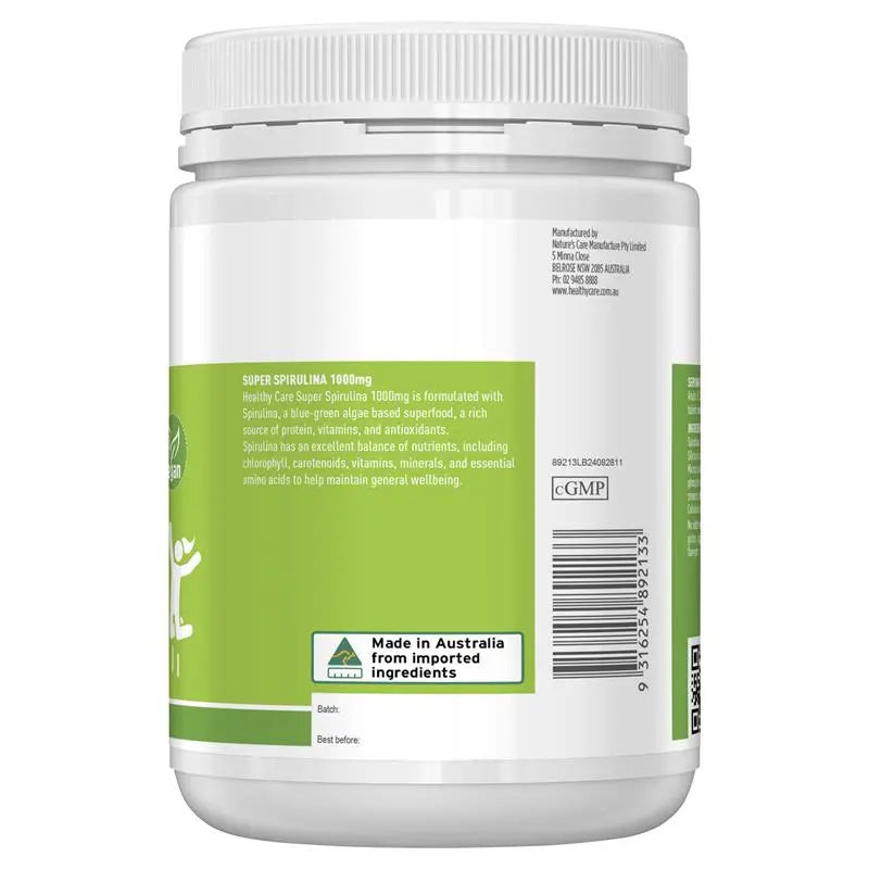 Healthy Care Super Spirulina 1000mg 400 Tablets