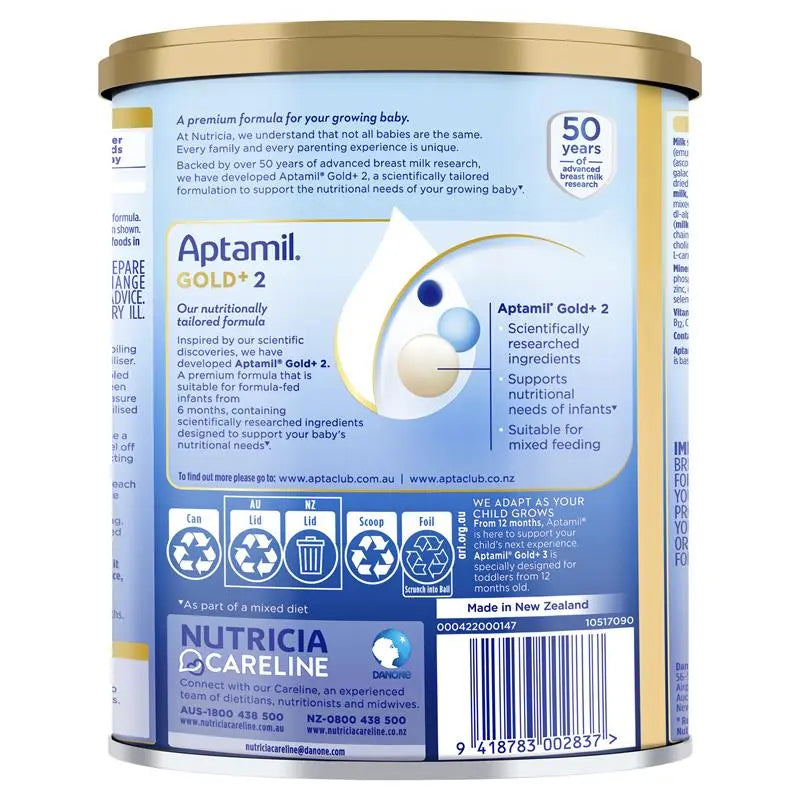 Aptamil Gold+ 2 Baby Follow-On Formula 900g