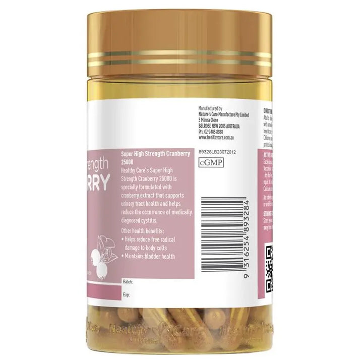 Healthy Care Super High Strength Cranberry 25000 90 Capsules