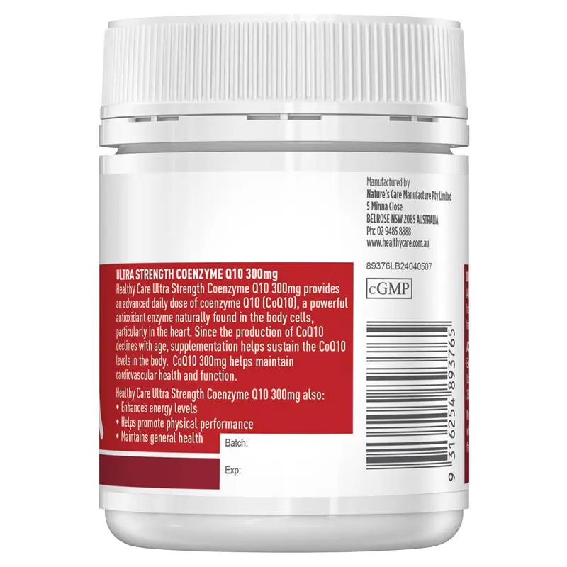 Healthy Care Co Enzyme Q10 300mg 60 Capsules