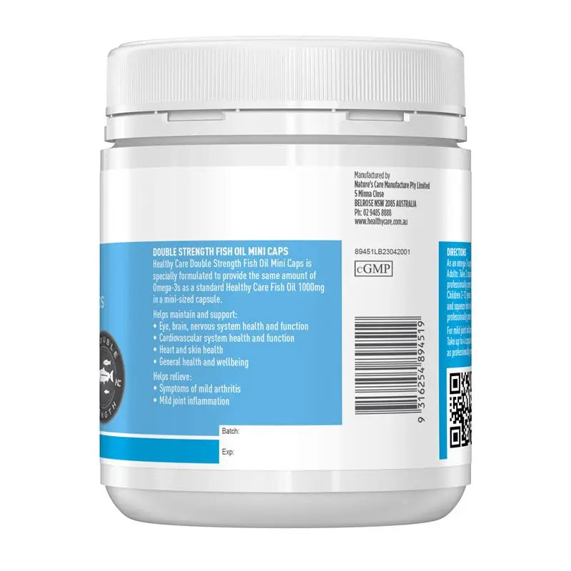 Healthy Care Double Strength Fish Oil Mini Caps 400 Capsules