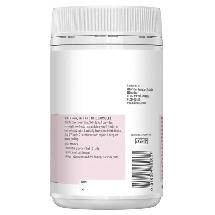 Healthy Care Super Hair, Skin &amp; Nails 100 Capsules