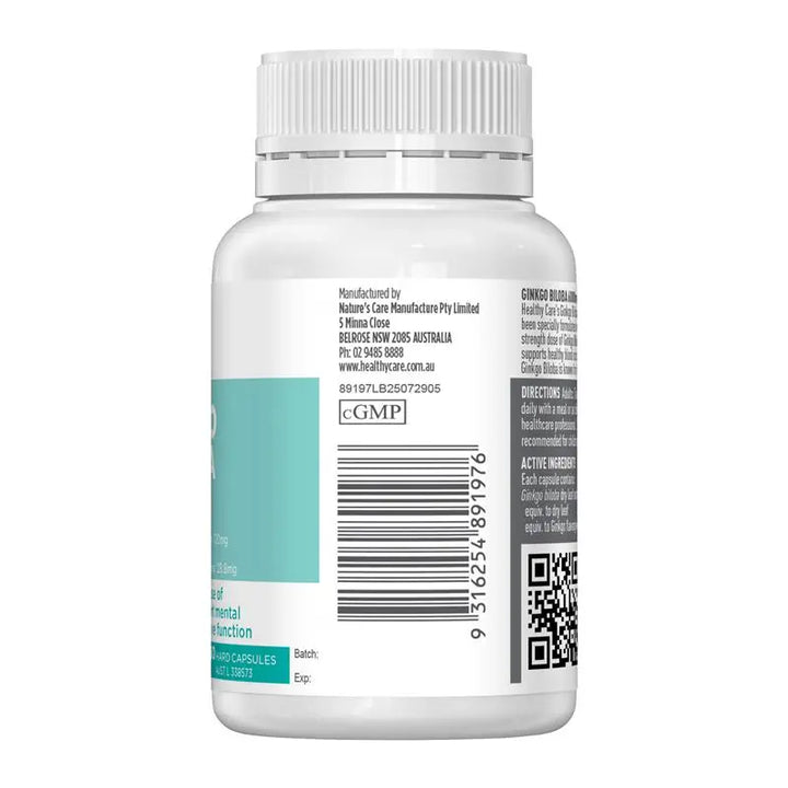 Healthy Care Ginkgo Biloba 6000mg 60 Capsules