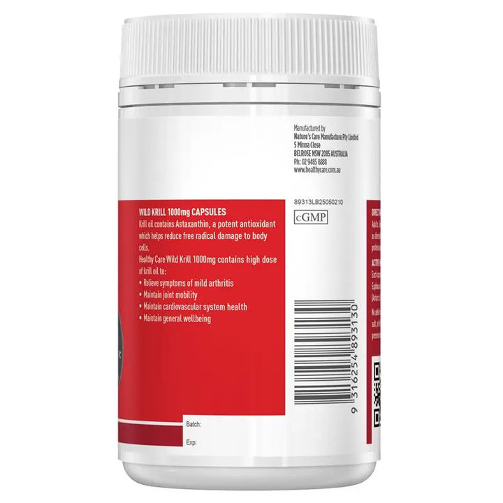 Healthy Care Wild Krill Oil 1000mg 60 Capsules