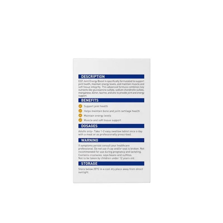 EZZ Joint Energy Boost Tablets 60 Capsules