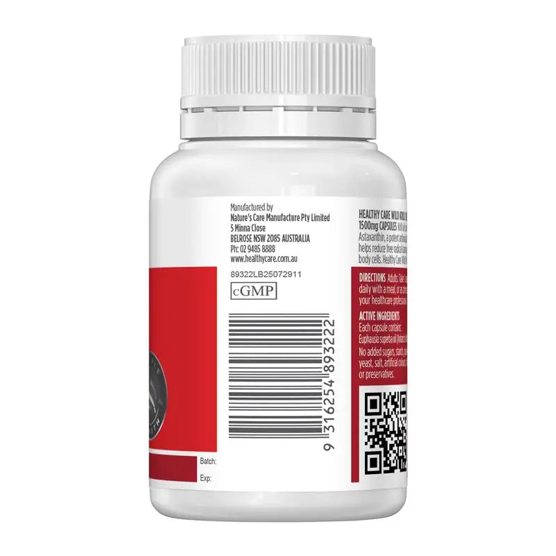 Healthy Care Wild Krill Oil 1500mg 30 Capsules