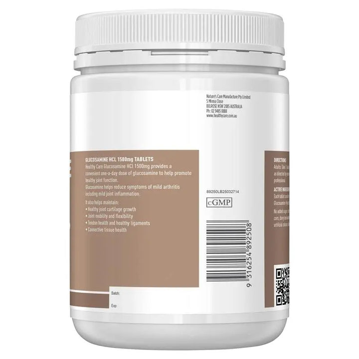 Healthy Care Glucosamine HCL 1500mg 400 Tablets