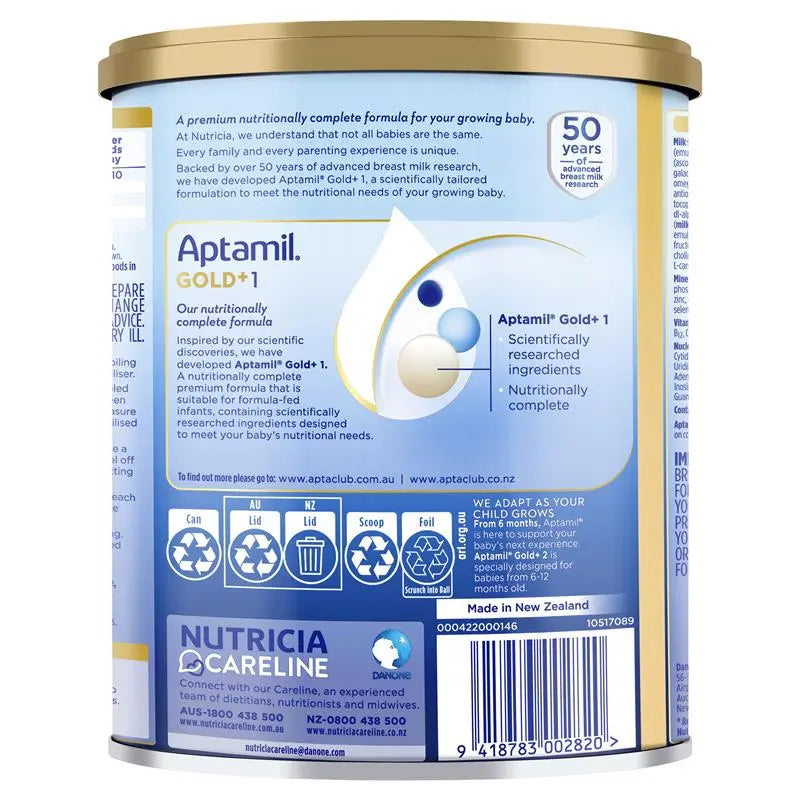 Aptamil Gold+ 1 Baby Infant Formula 900g