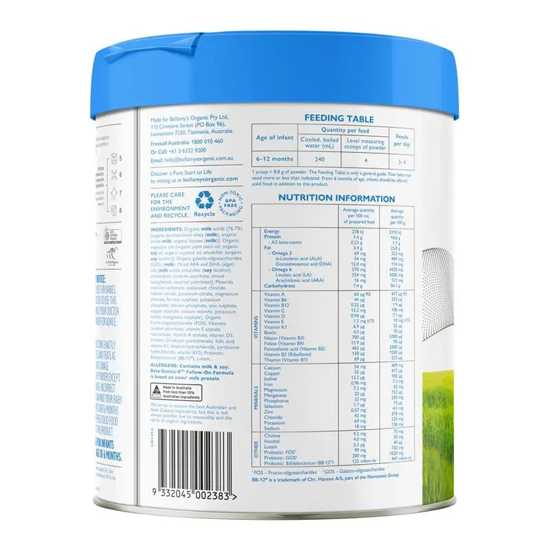 贝拉米 Beta Genica-8™ 2段较大婴儿配方奶粉 800克