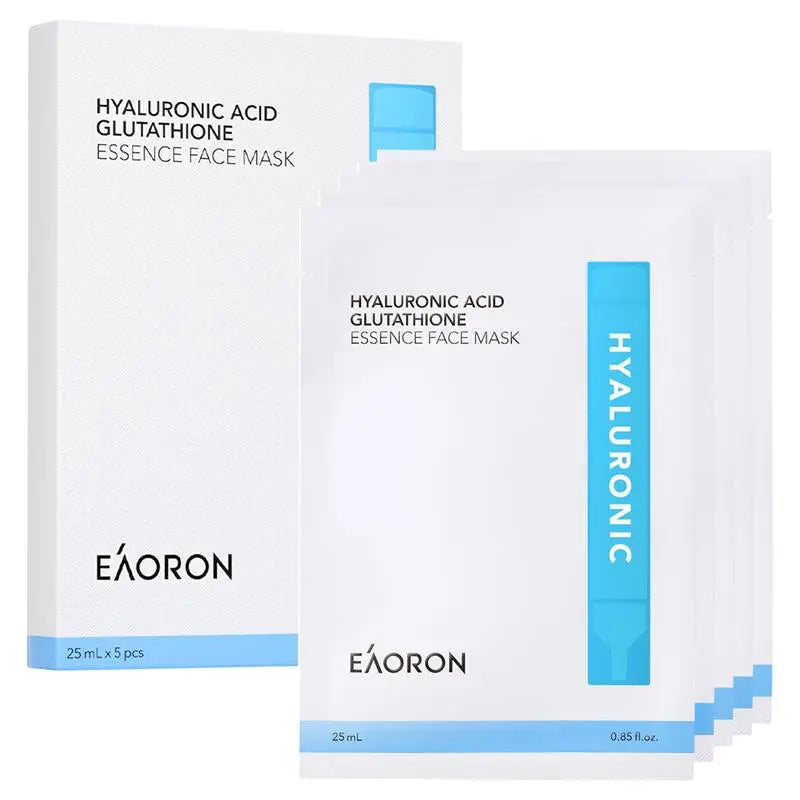 Eaoron Hyaluronic Acid Glutathione Essence Face Mask（5 Masks × 25 mL Each）