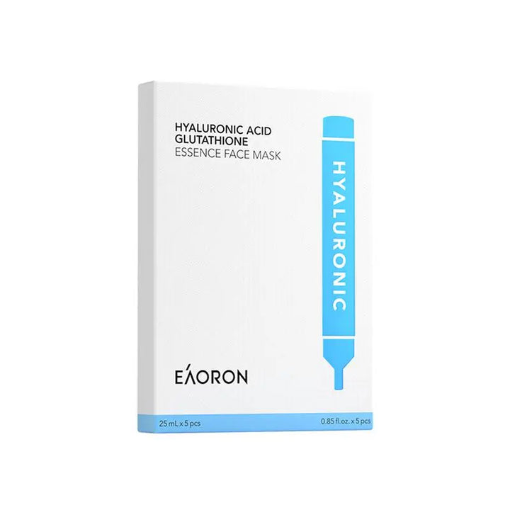 Eaoron Hyaluronic Acid Glutathione Essence Face Mask（5 Masks × 25 mL Each）