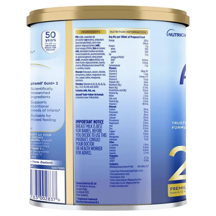 Aptamil Gold+ 2 Baby Follow-On Formula 900g
